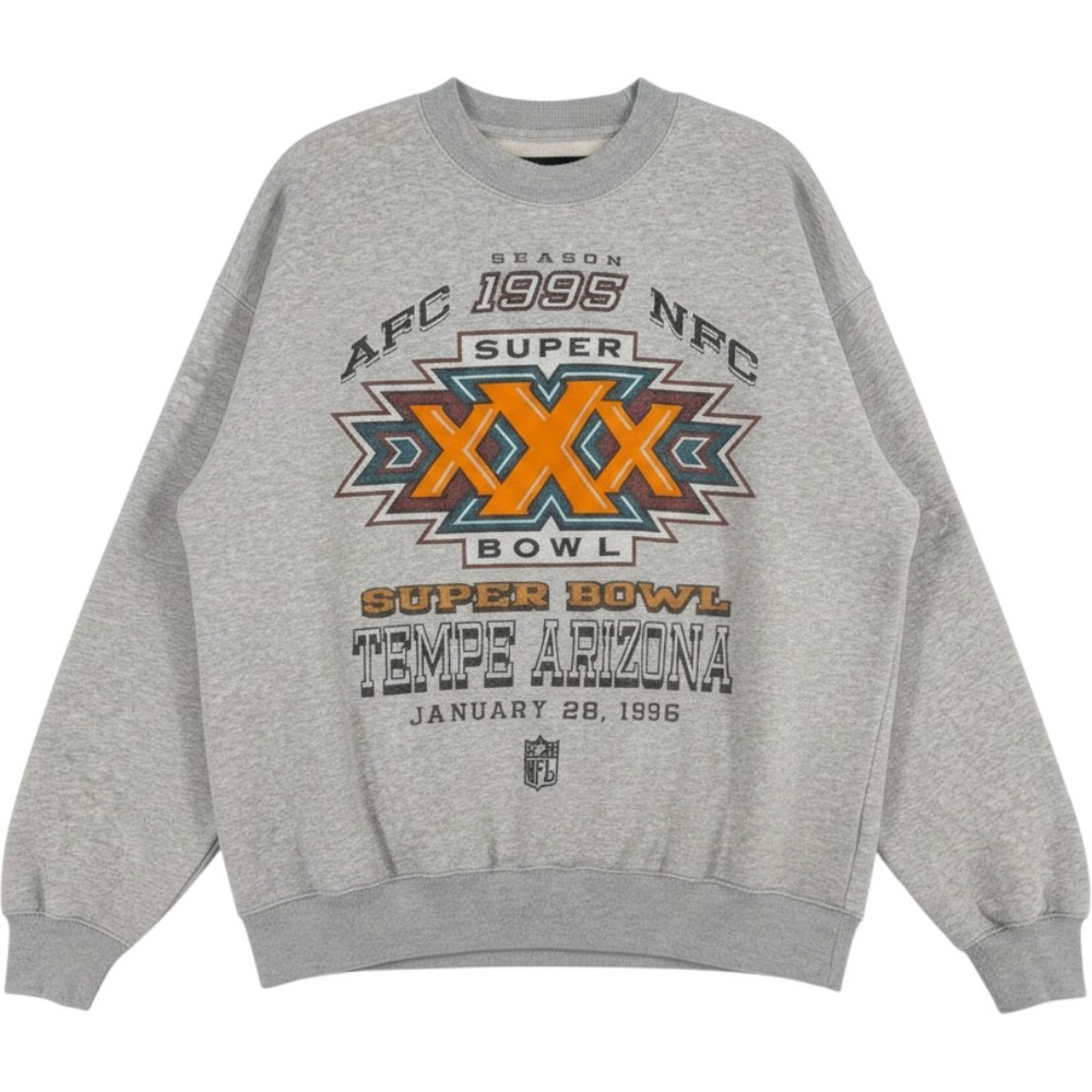 Abercrombie NFL Super Bowl XXX Crewneck Sweatshirt L Gray Blokecore EUC